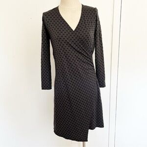 Lisa Bayne Women’s 3D Knit Art‎ to Wear Asymmetrical Faux Wrap Dress XS